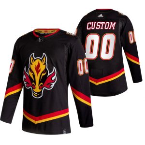 Calgary Flames Pelipaita Custom 2021 Reverse Retro Special Edition Authentic Musta
